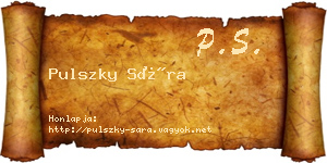 Pulszky Sára névjegykártya